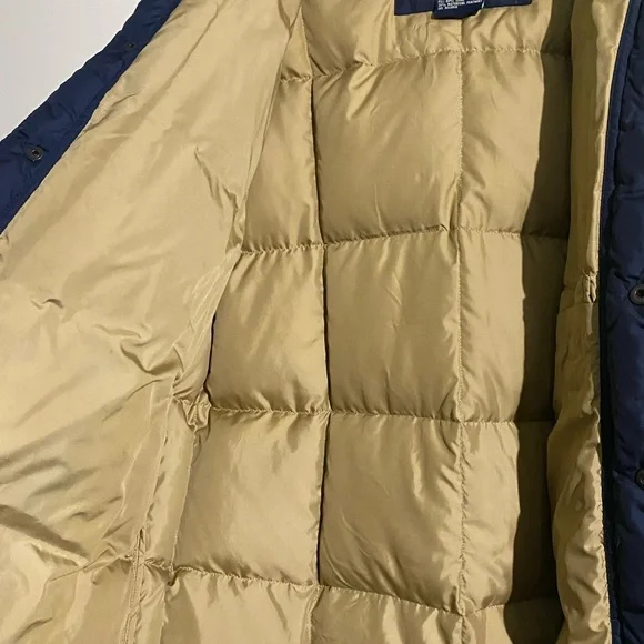 Vintage Men's Ralph Lauren Polo Sport Navy/Tan Jacket Puffer Coat - Men Small - Picture 7 of 14
